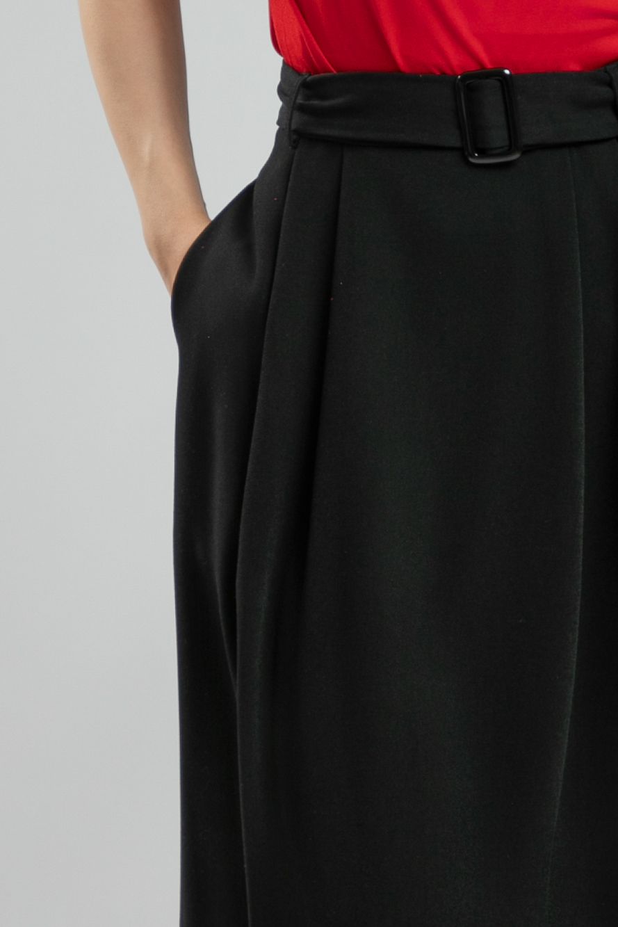 تنورة ماكسي كلاسيكية نسائية - لون موحد، طيات أمامية