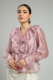 Sheer Ruffled Blouse with Layers