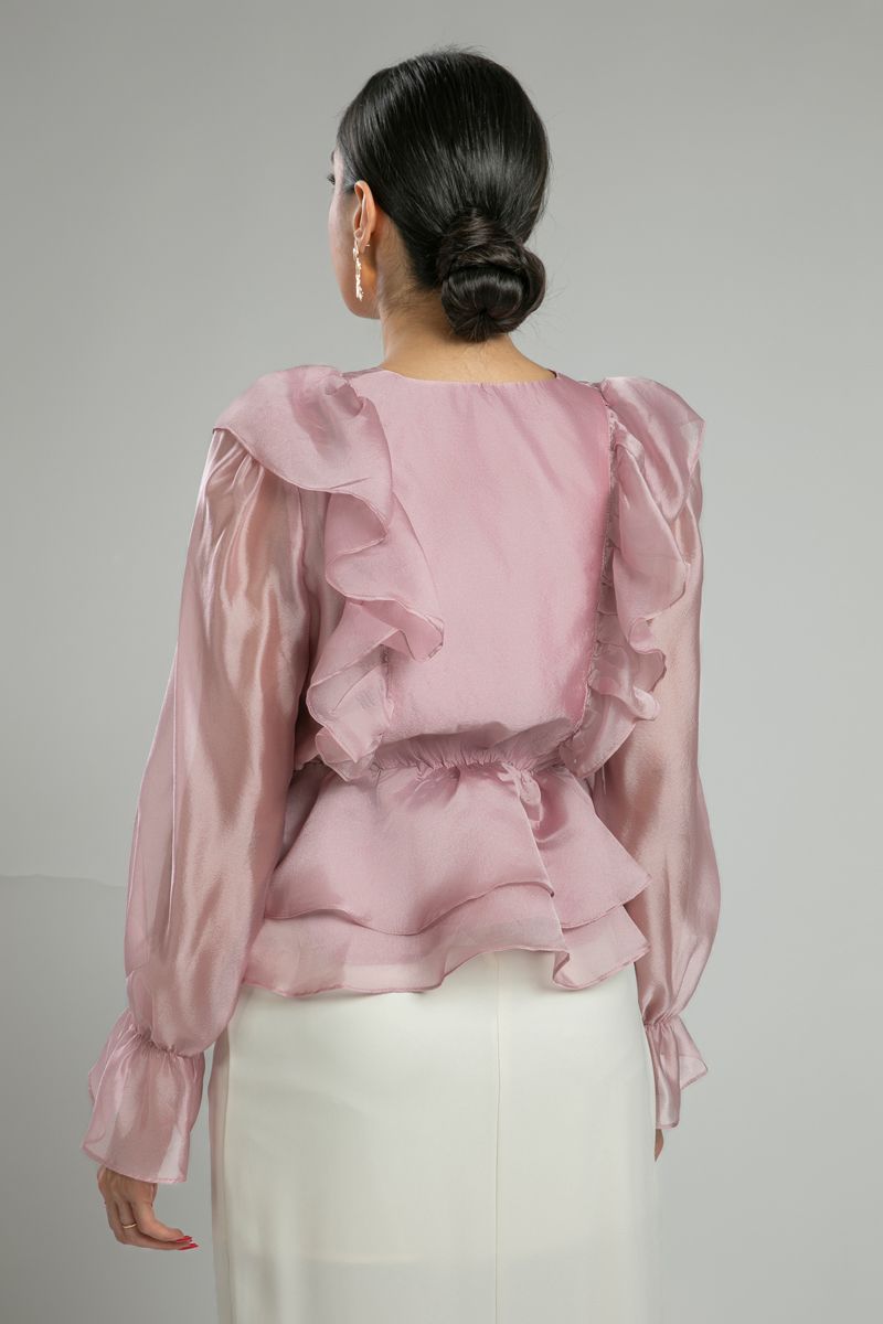 Sheer Ruffled Blouse with Layers