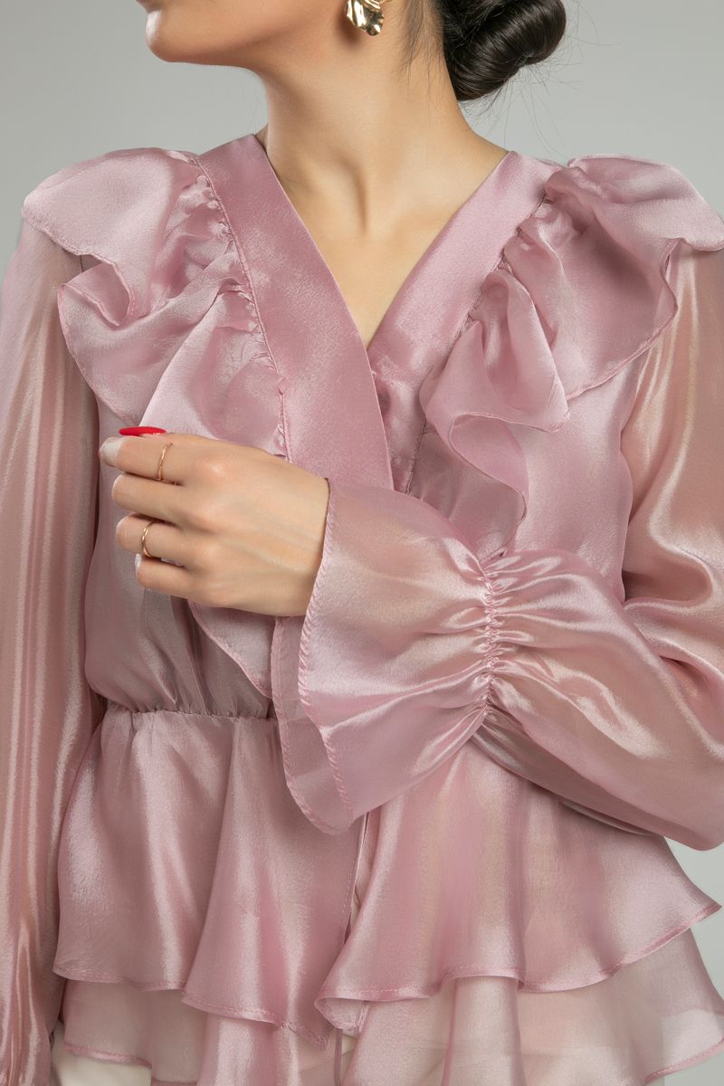 Sheer Ruffled Blouse with Layers