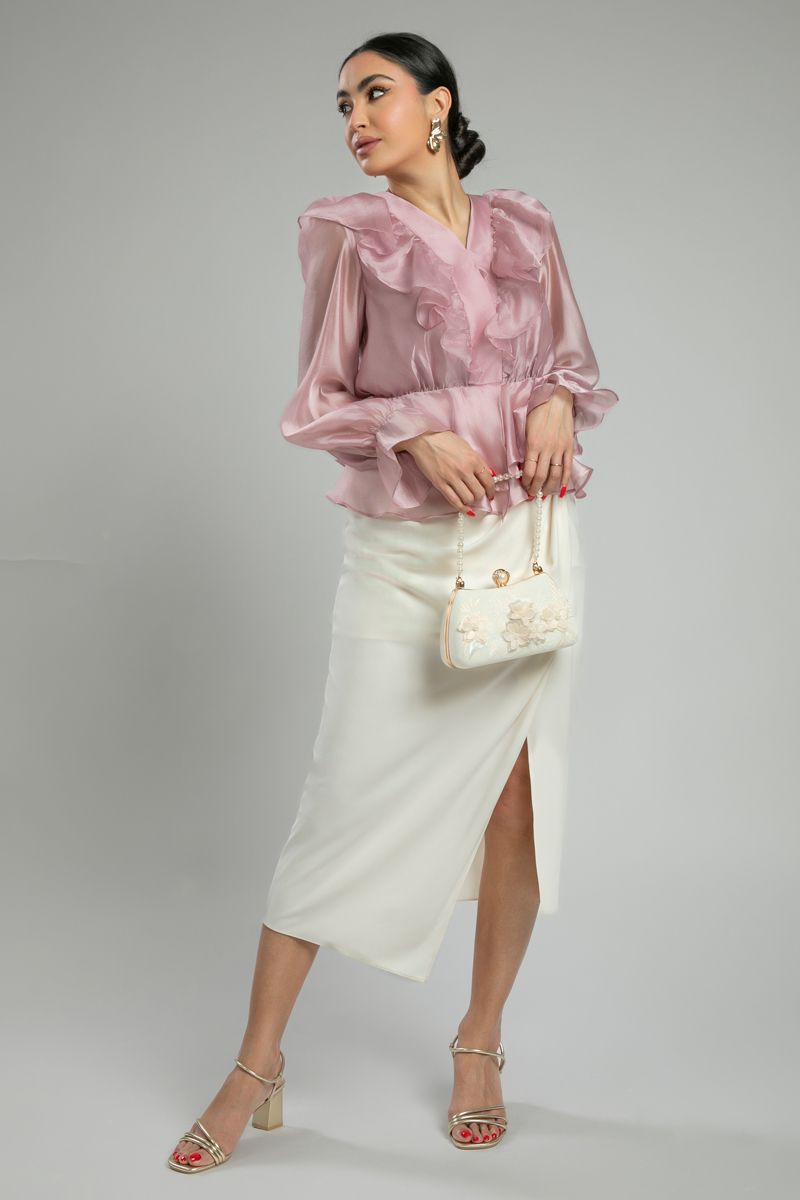 Sheer Ruffled Blouse with Layers