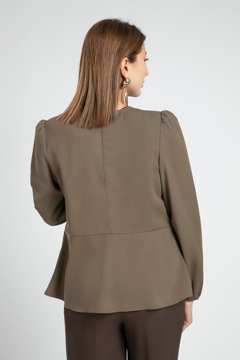 بلوزة بأكمام طويلة مع ربطة أمامية