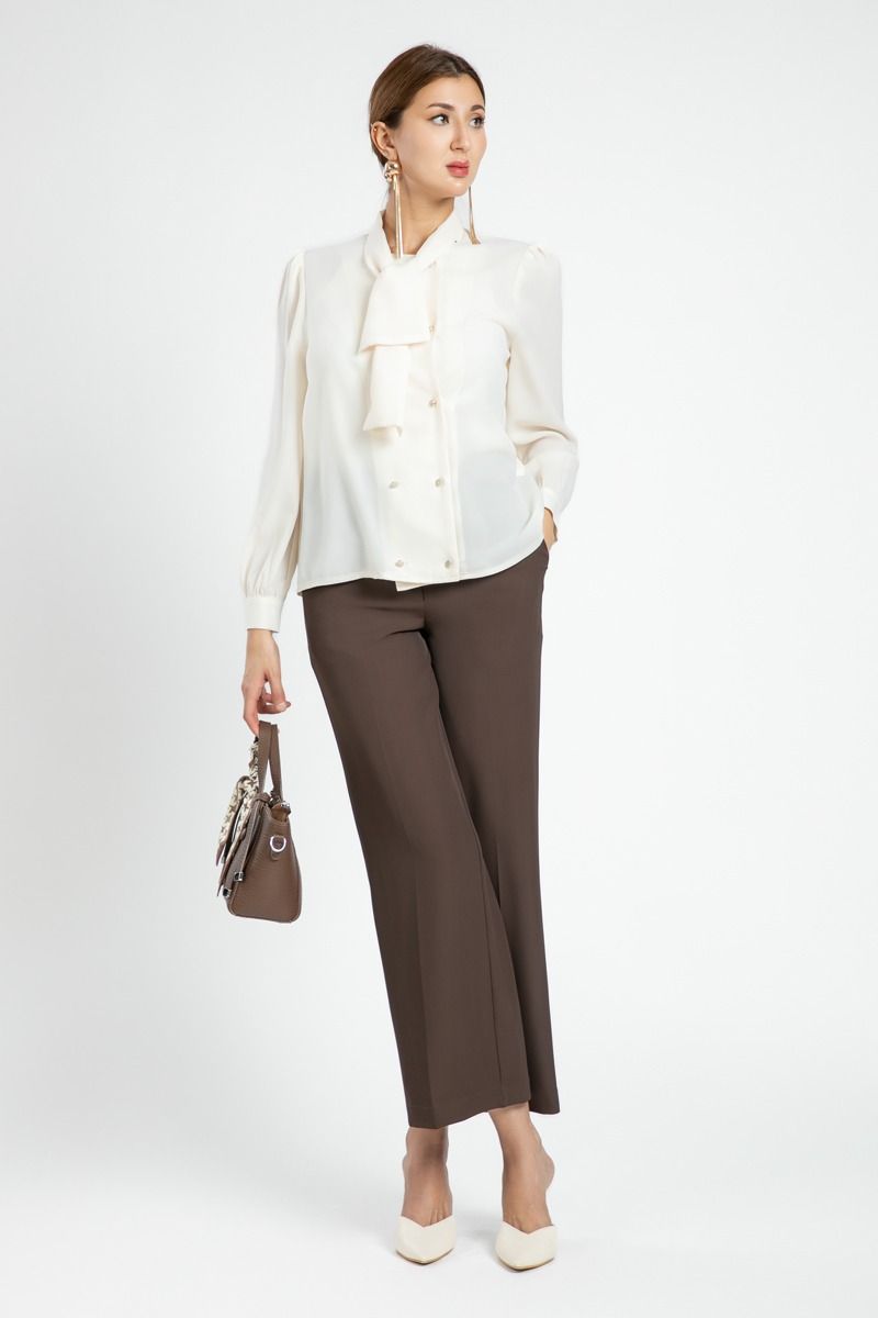 BACK TO WORK Shirt with Tie Collar Detail