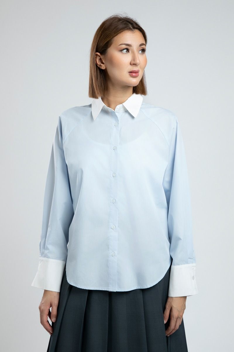 Summer Long Sleeve Shirt with Contrast