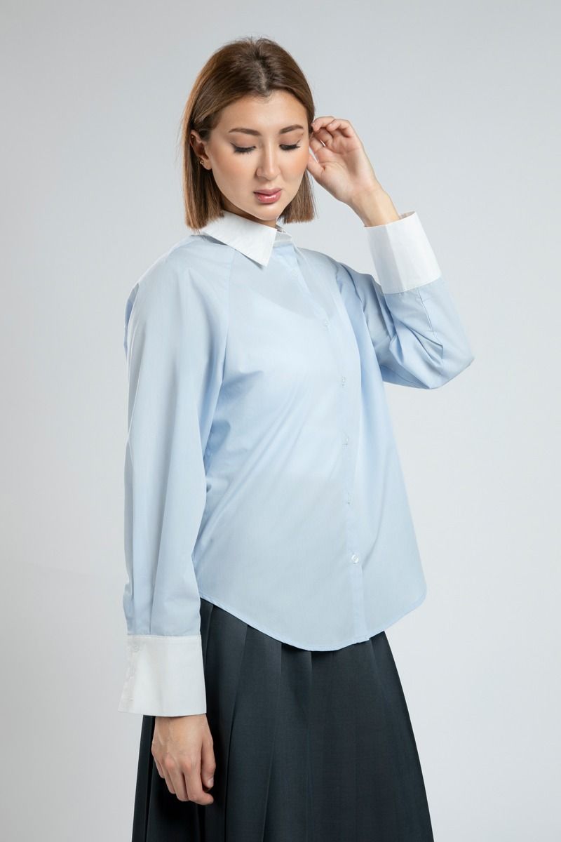 Summer Long Sleeve Shirt with Contrast