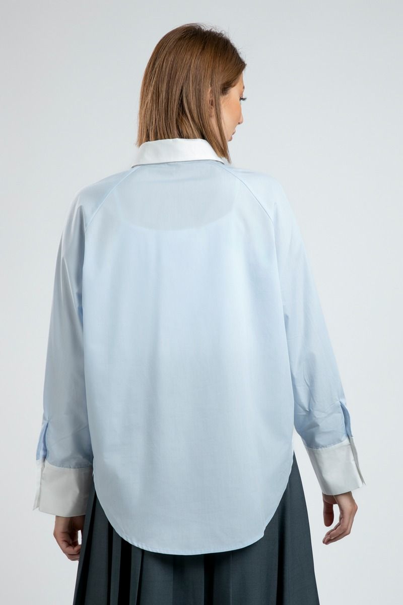 Summer Long Sleeve Shirt with Contrast