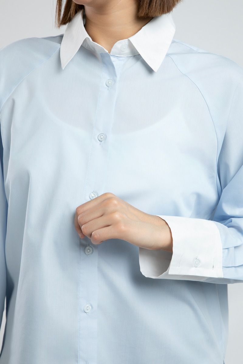 Summer Long Sleeve Shirt with Contrast