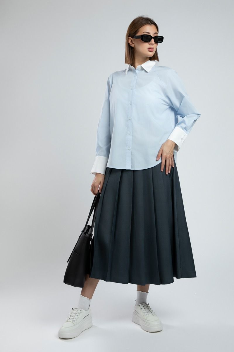 Summer Long Sleeve Shirt with Contrast