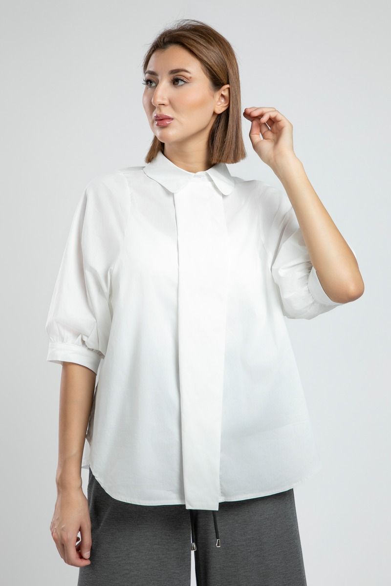 Elegant Summer Shirt with Puffed Sleeves