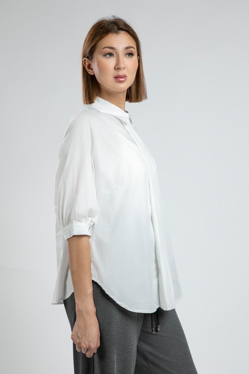 Elegant Summer Shirt with Puffed Sleeves