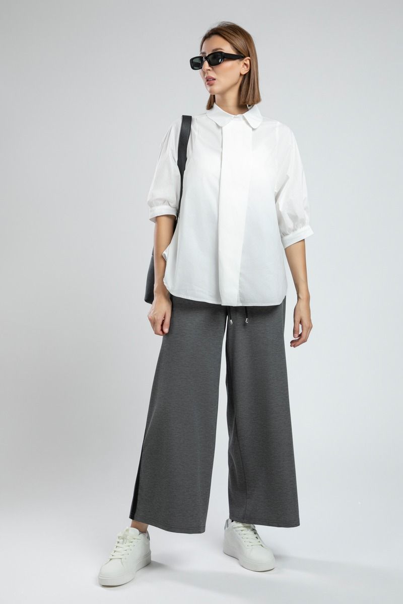 Elegant Summer Shirt with Puffed Sleeves