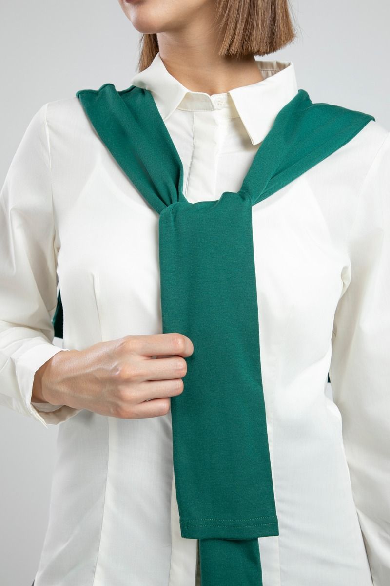 Elegant Fitted Shirt with Contrast Shoulder Layer
