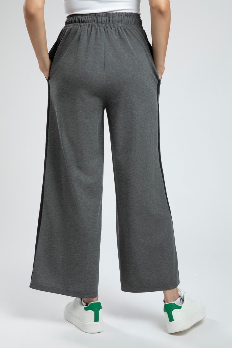 Wide Leg Sweatpants with Side Line