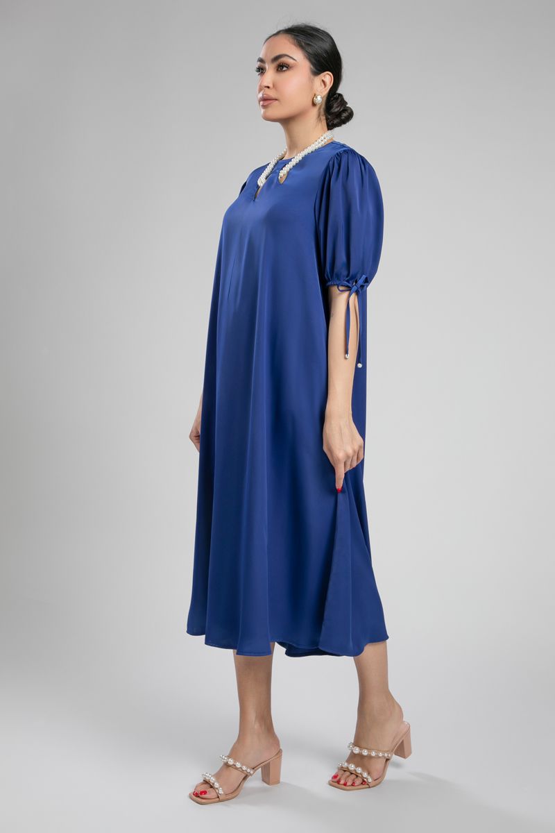 Midi Dress with Keyhole Neckline