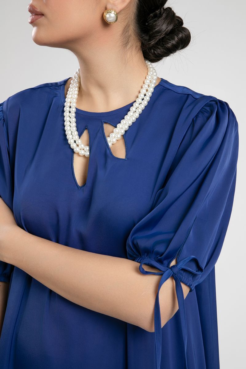 Midi Dress with Keyhole Neckline