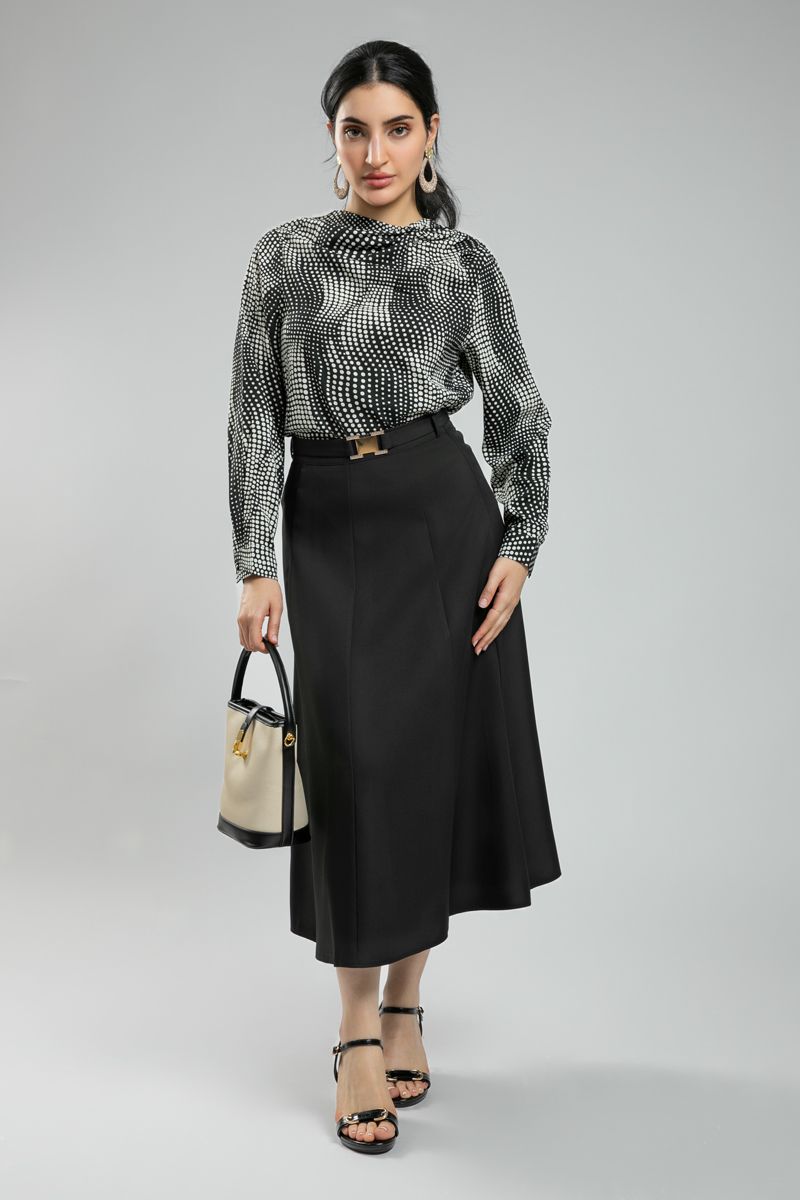 Women's Long Sleeve Blouse - Full Design Print