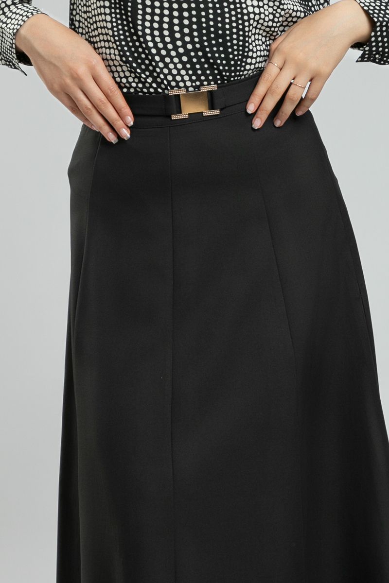 Women's A Cut Longline Skirt - Solid Color, Trim Details