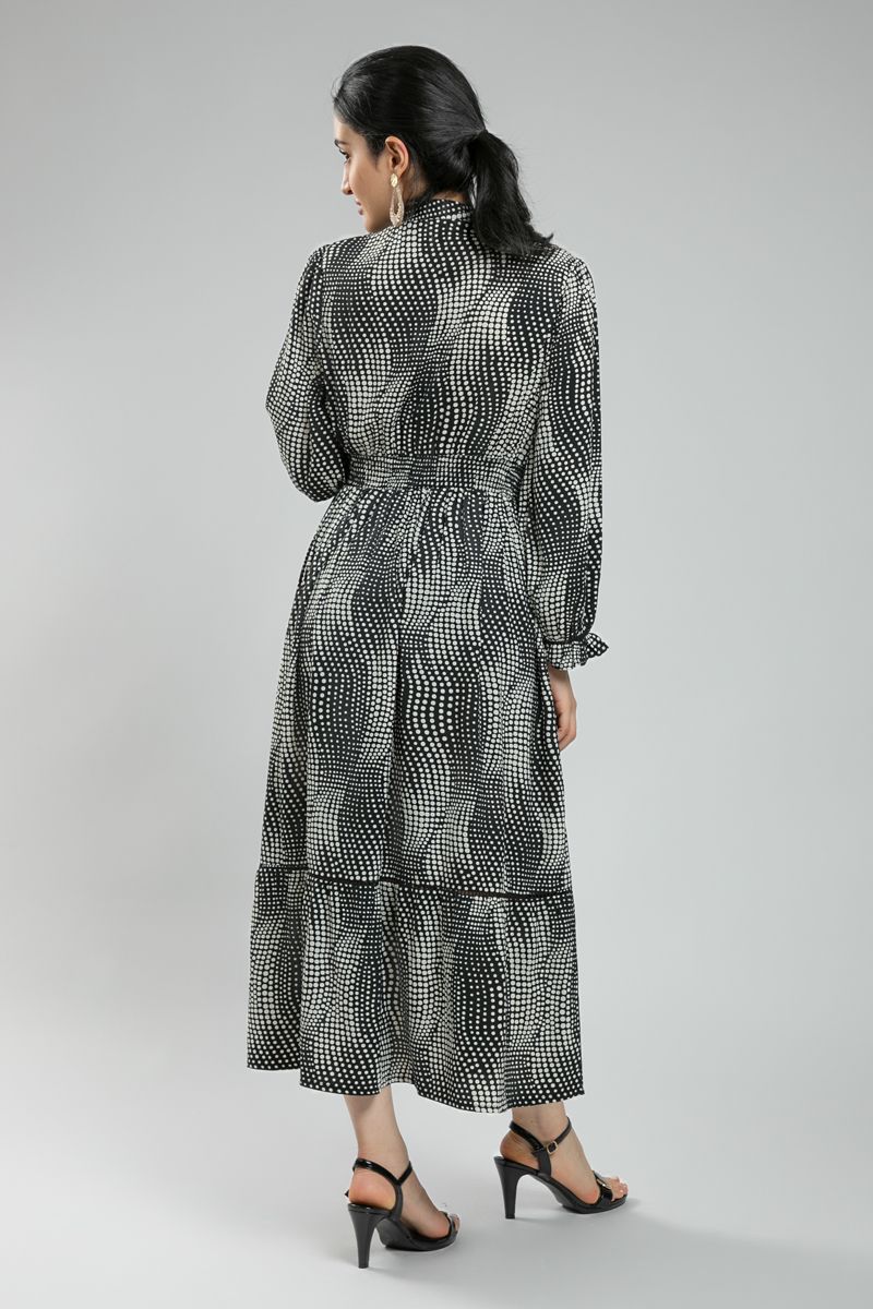 Women's Longline Shirt Dress - All Over Printed Pattern