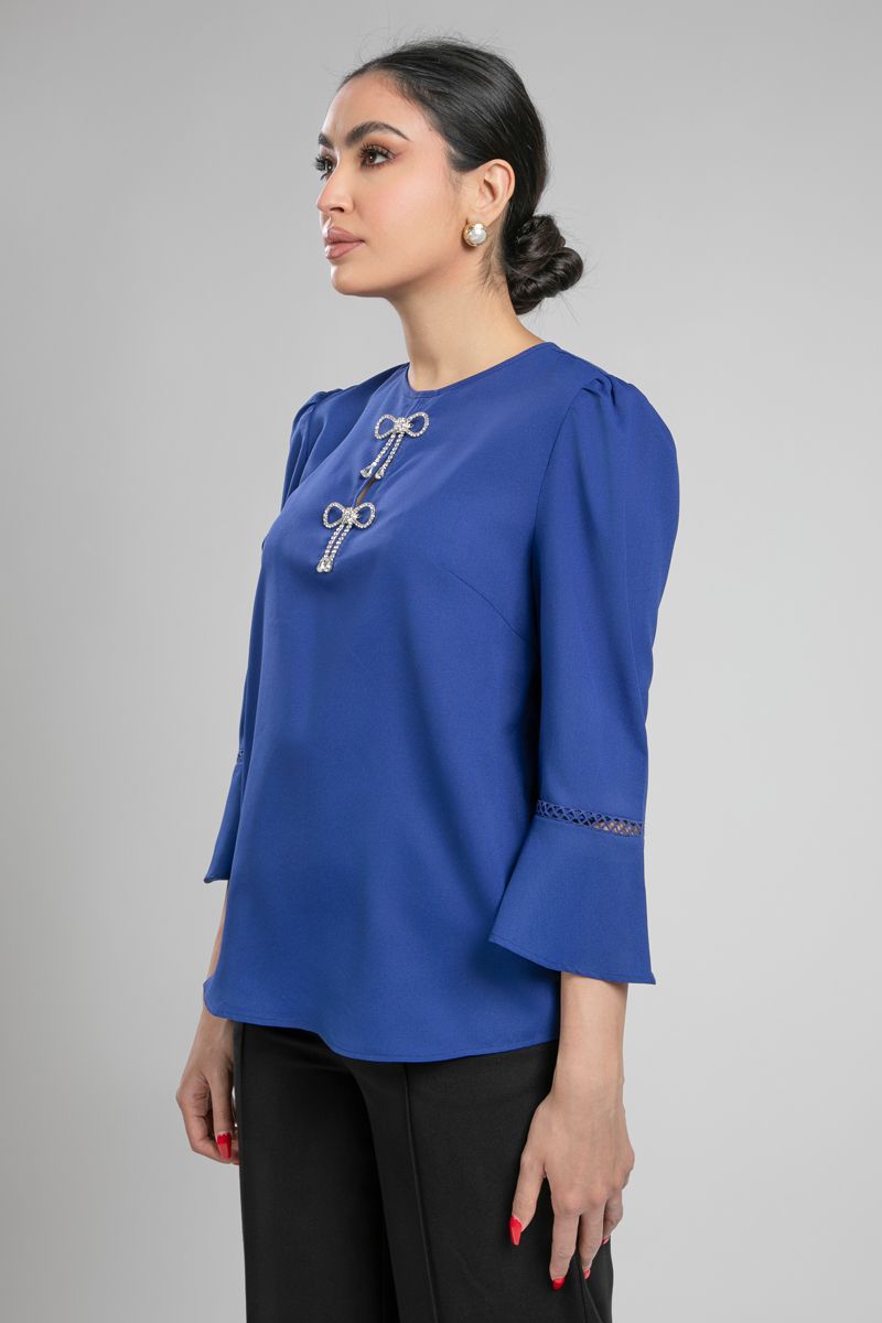 Embellished Bow Detail Blouse