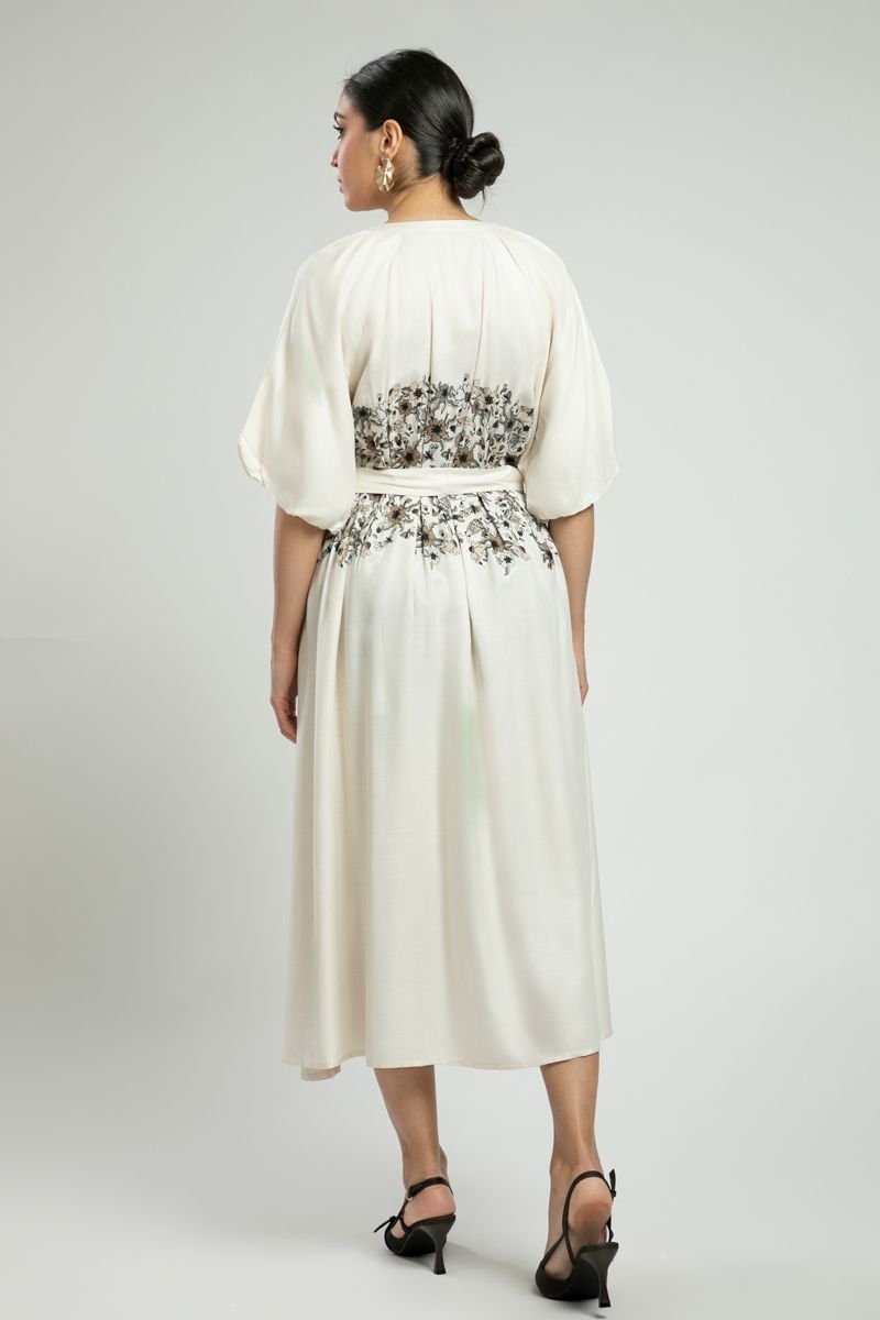 Floral-Print Button Midi Dress