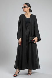 Abaya with Subtle Sheer Detailing