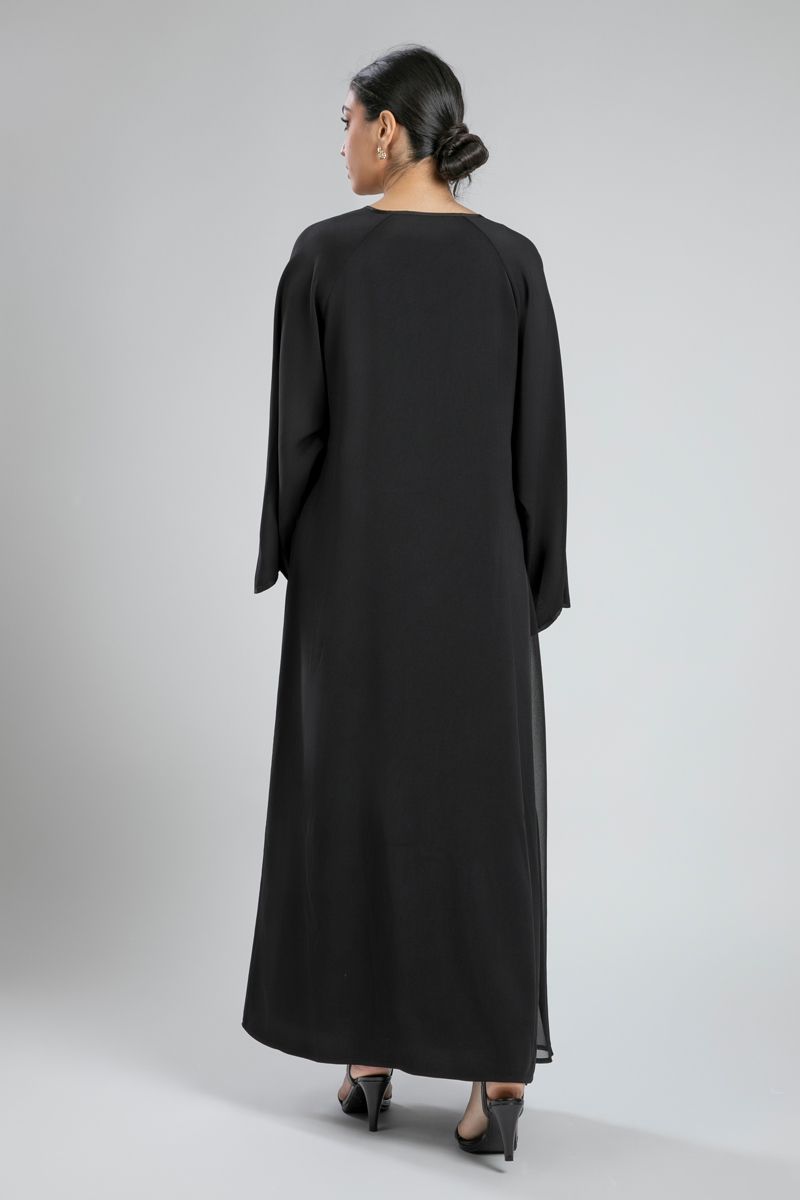 Abaya with Subtle Sheer Detailing