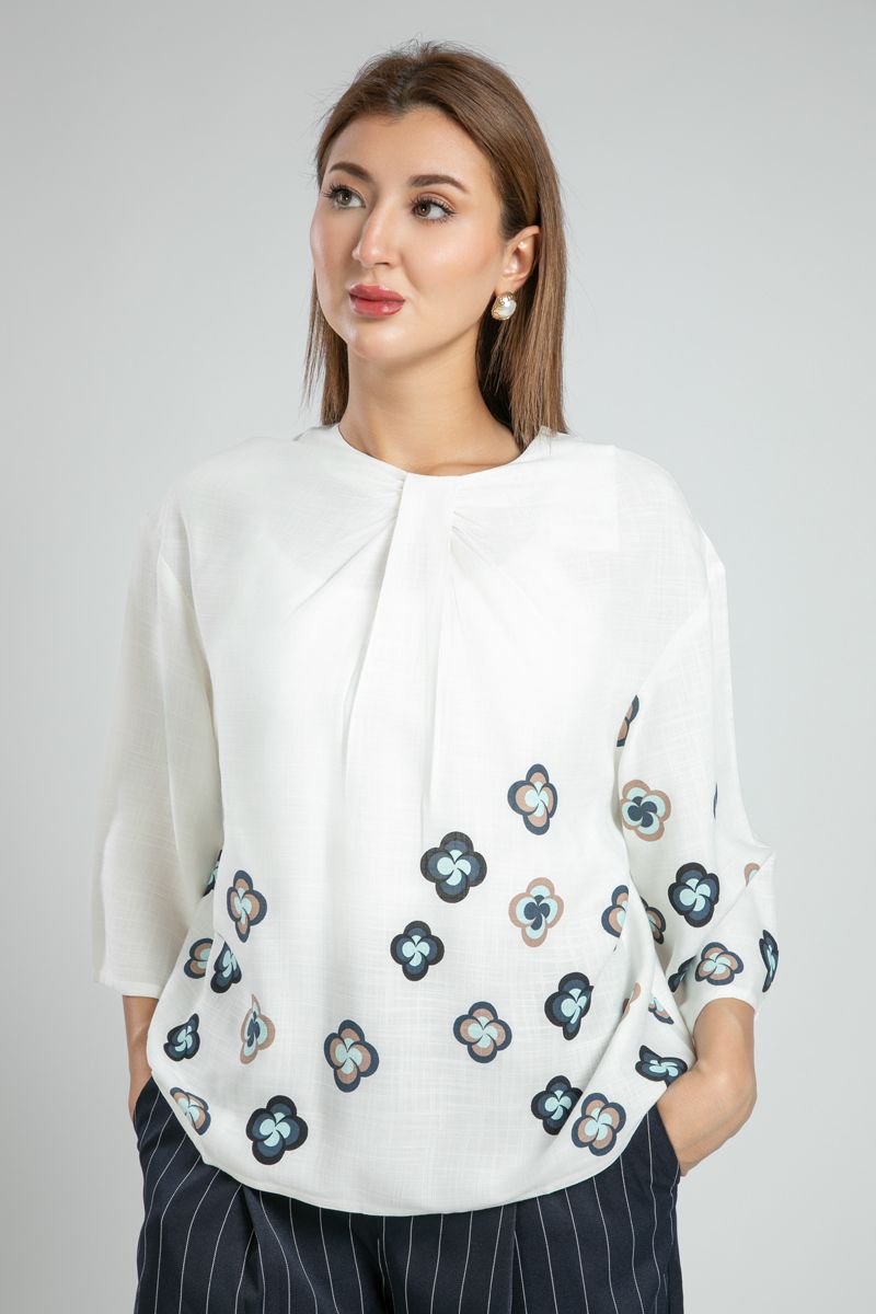 Relaxed Fit Blouse with Floral Print