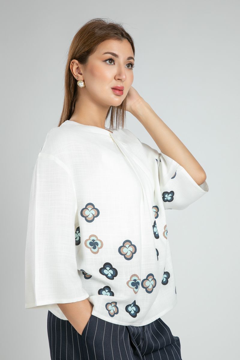 Relaxed Fit Blouse with Floral Print