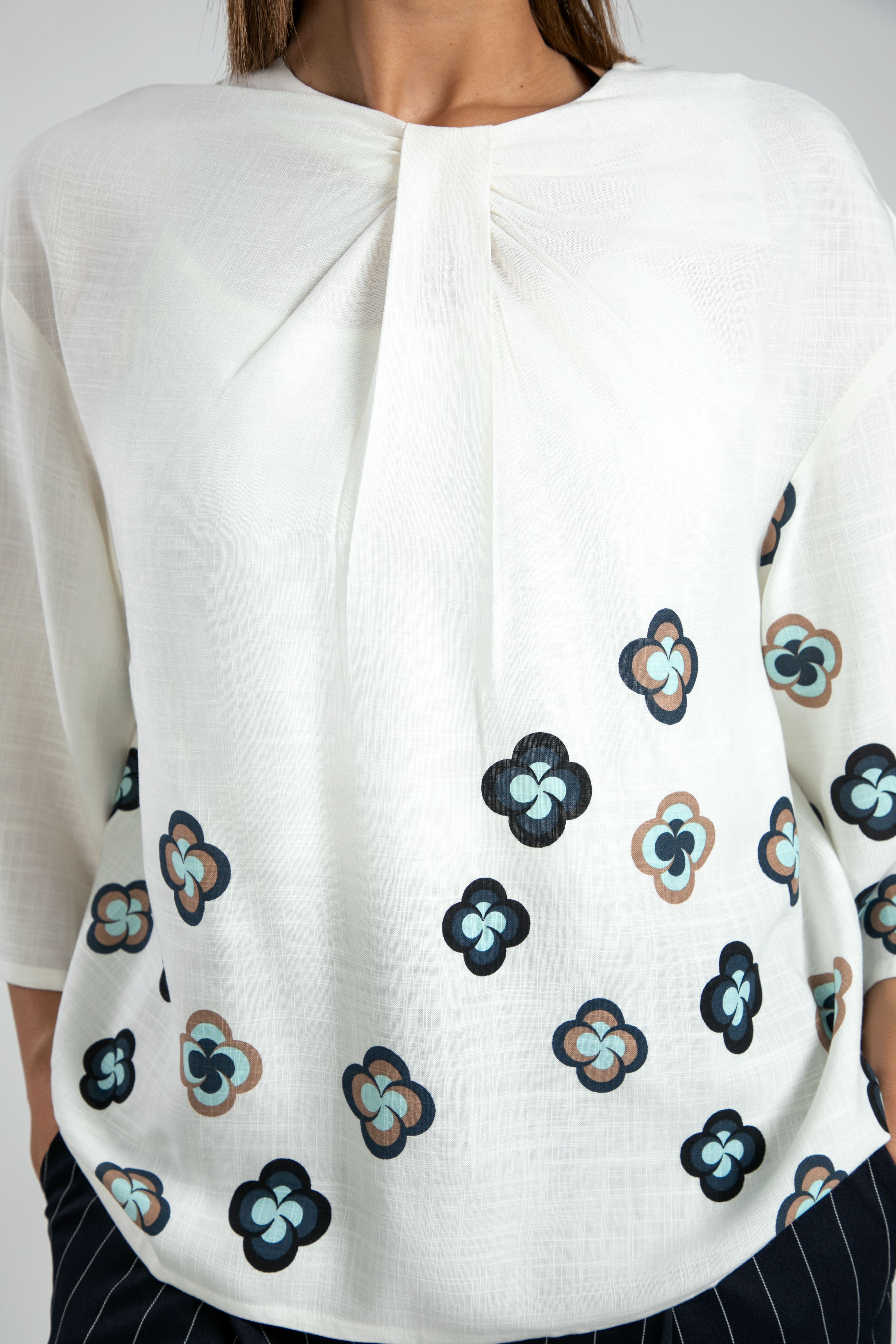 Relaxed Fit Blouse with Floral Print