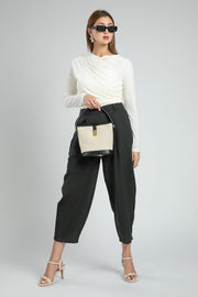 Feminine Balloon Pants with Pleats