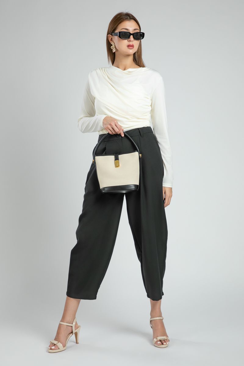 Feminine Balloon Pants with Pleats