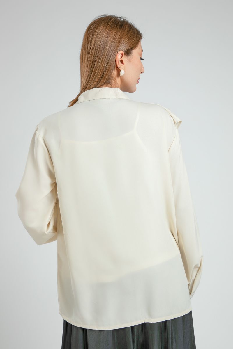 Classic Office Shirt with Ruffle Detail