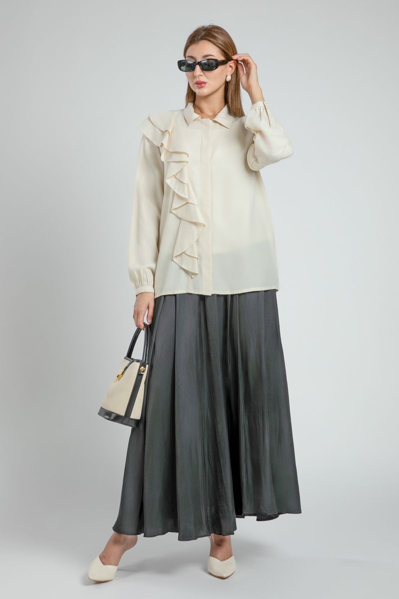 Classic Office Shirt with Ruffle Detail