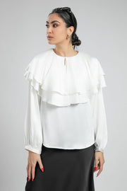 Ruffled Blouse with Layered Frill