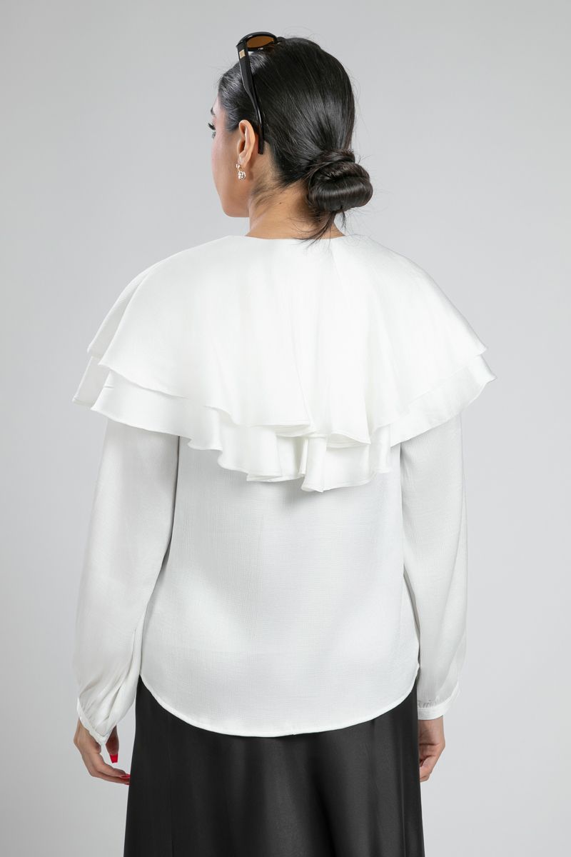 Ruffled Blouse with Layered Frill