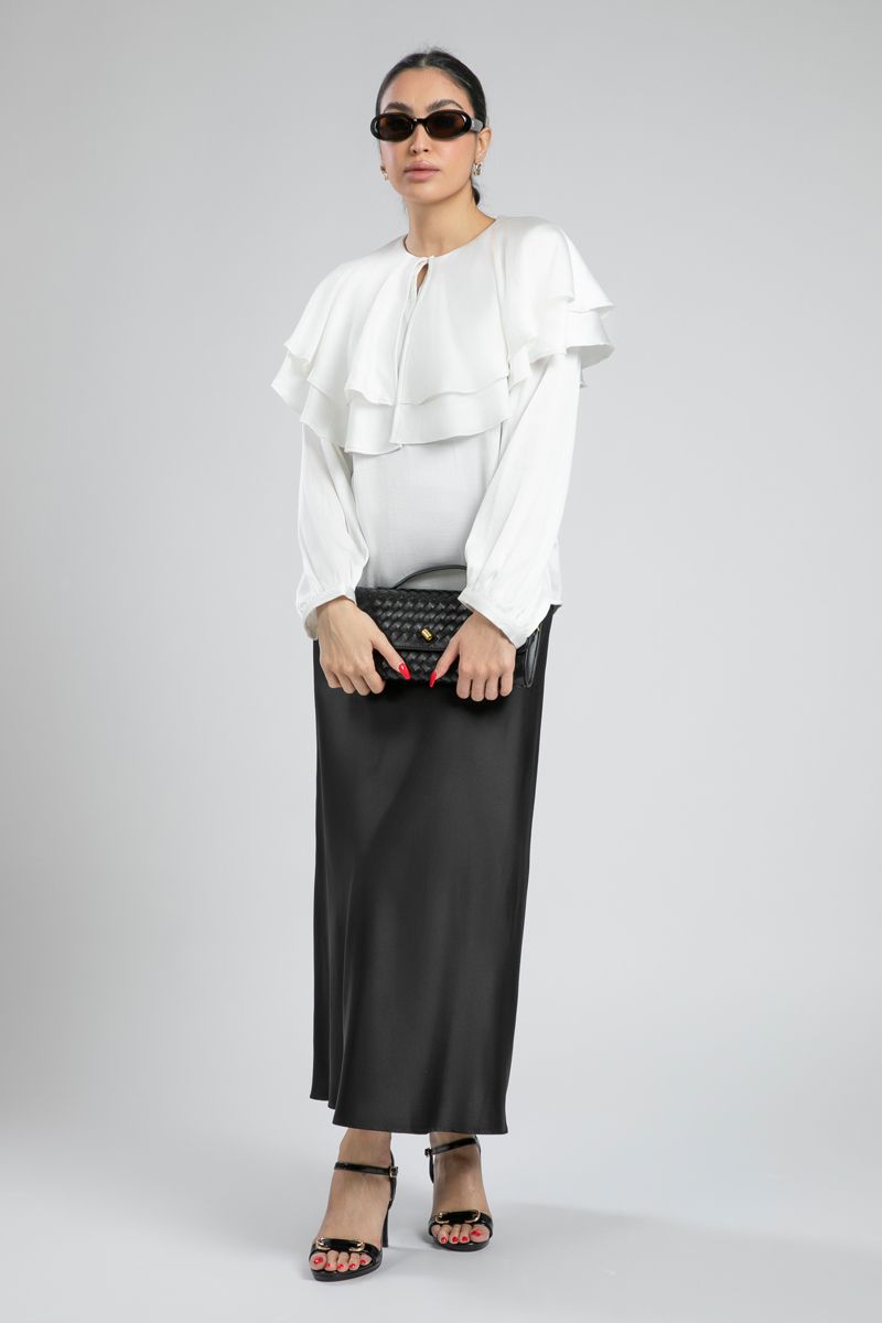 Ruffled Blouse with Layered Frill