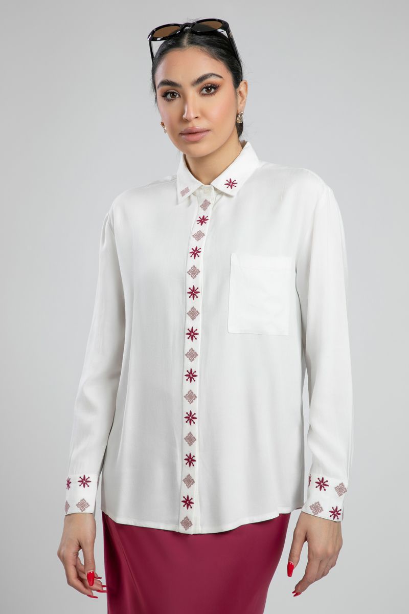 Long Sleeve Embroidered Shirt
