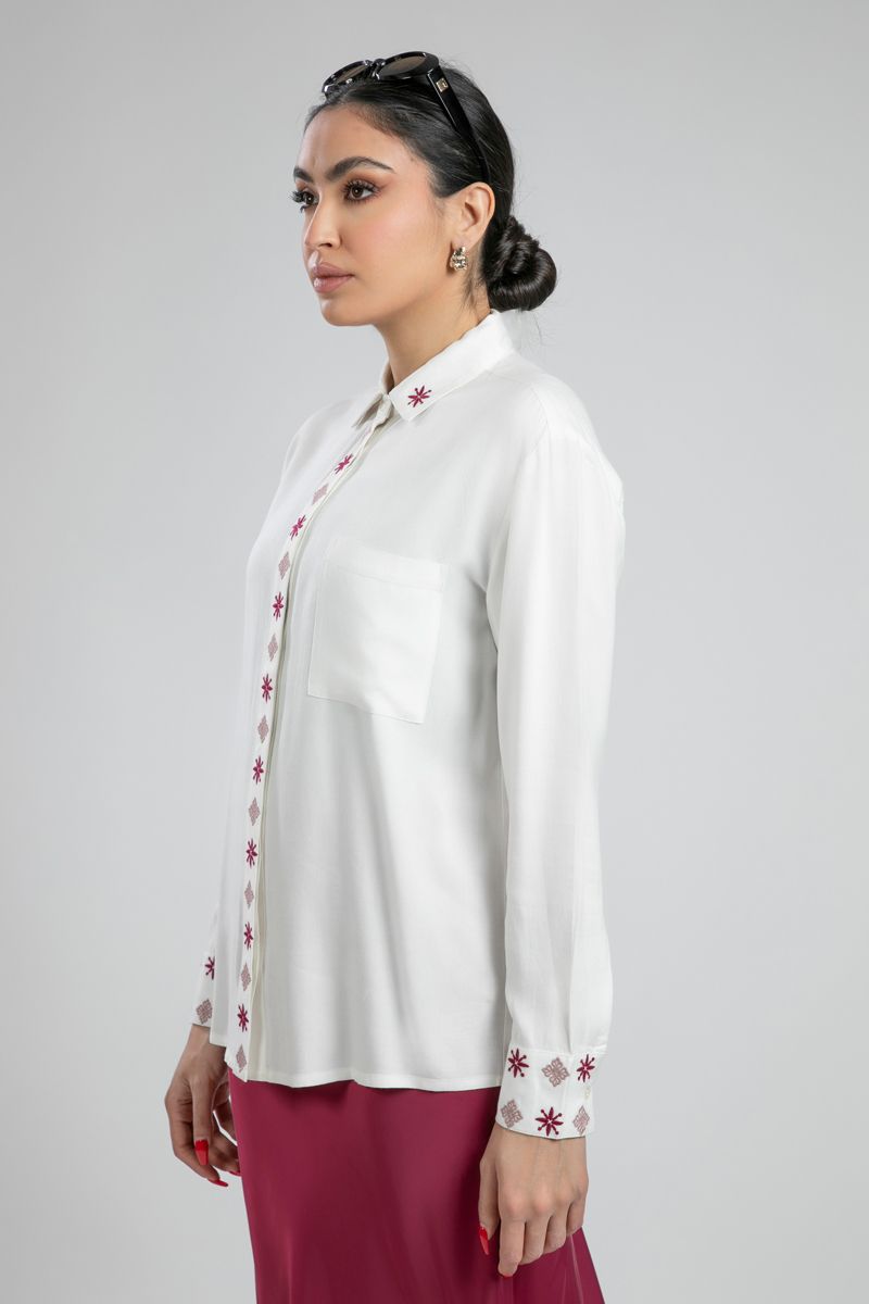 Long Sleeve Embroidered Shirt