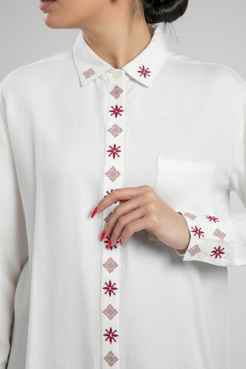 Long Sleeve Embroidered Shirt