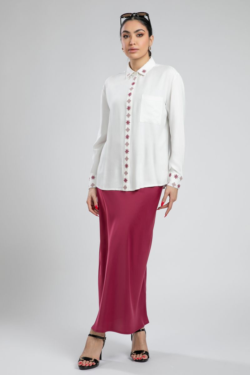 Long Sleeve Embroidered Shirt