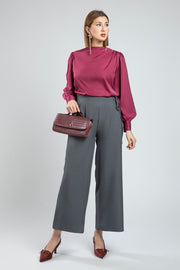 High Waist Classic Office Pants with Pleats