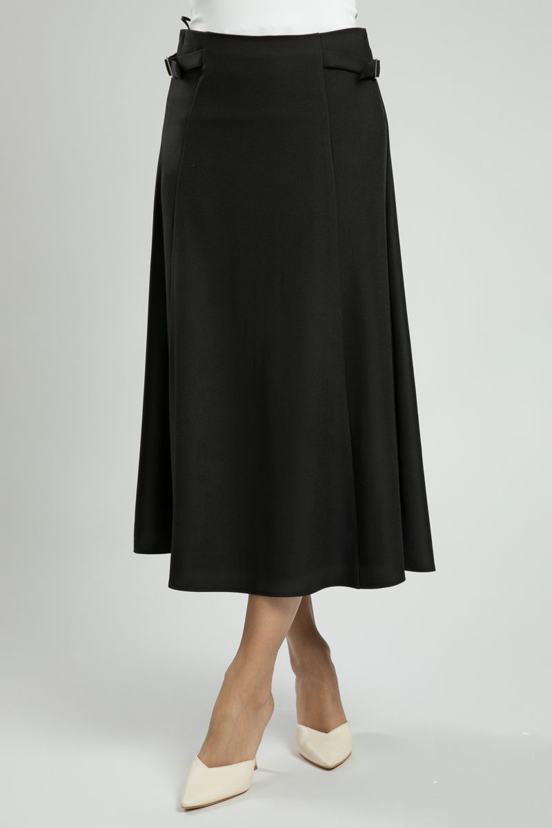 Midi Skirt with Side Buckle Details