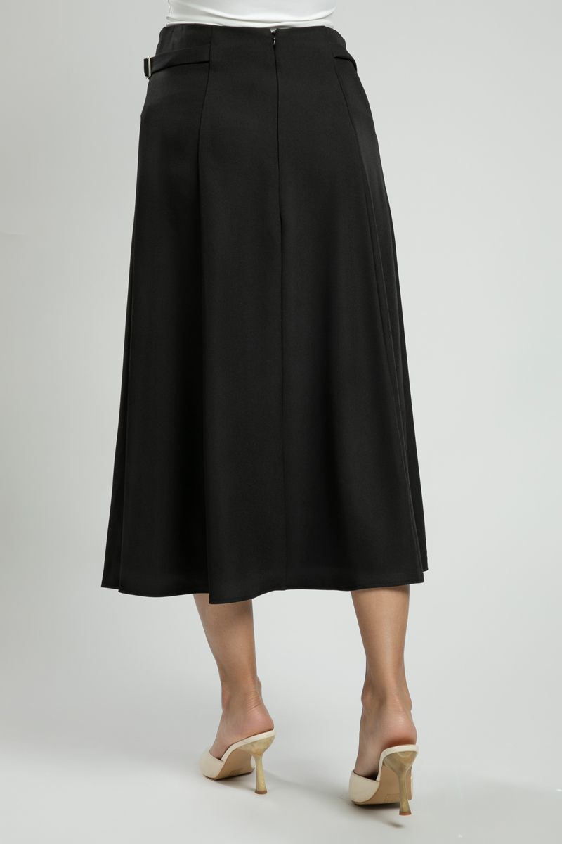 Midi Skirt with Side Buckle Details