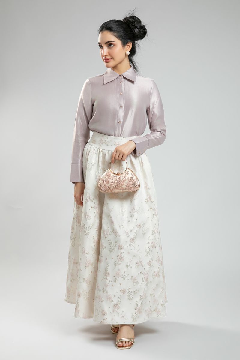 Women's Statement Partywear Maxi Jacquard Skirt