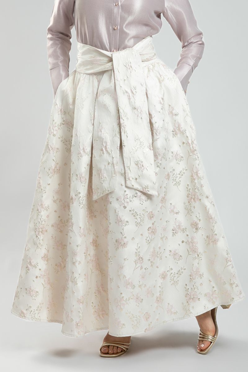 Women's Statement Partywear Maxi Jacquard Skirt