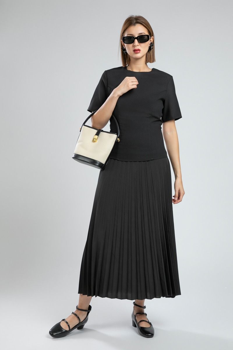 Elegant Contrast Longline Office Dress