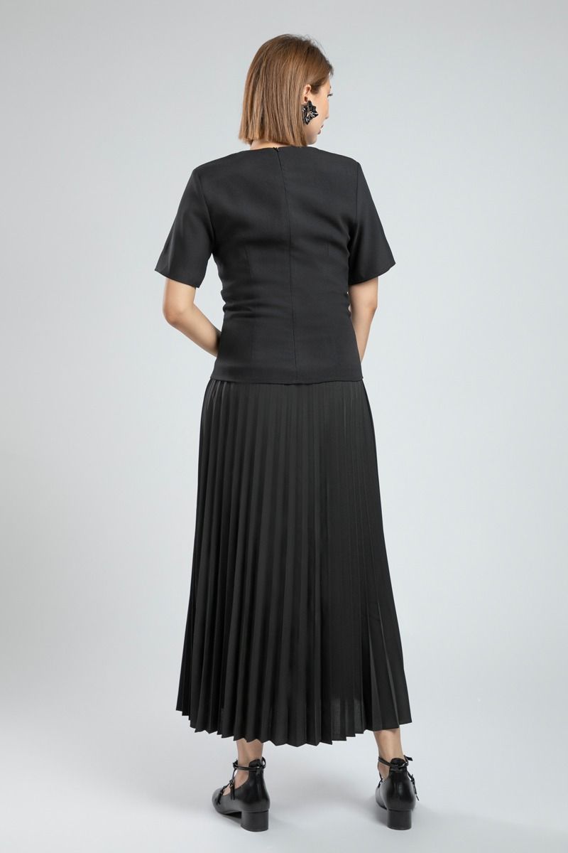 Elegant Contrast Longline Office Dress