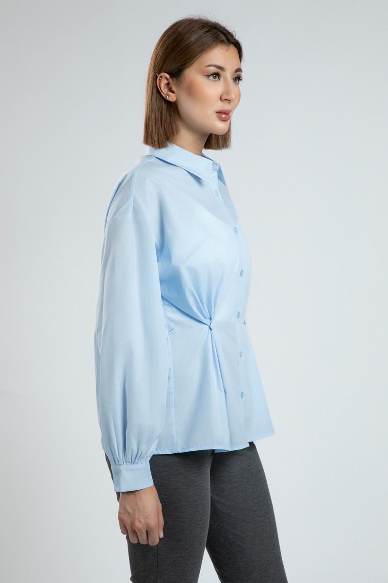 Practical Work Shirt with Waist Button Detail