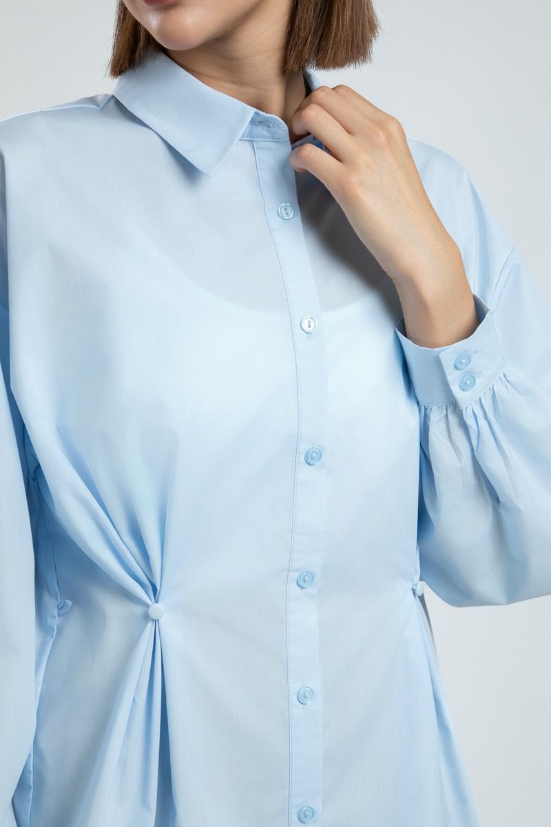 Practical Work Shirt with Waist Button Detail