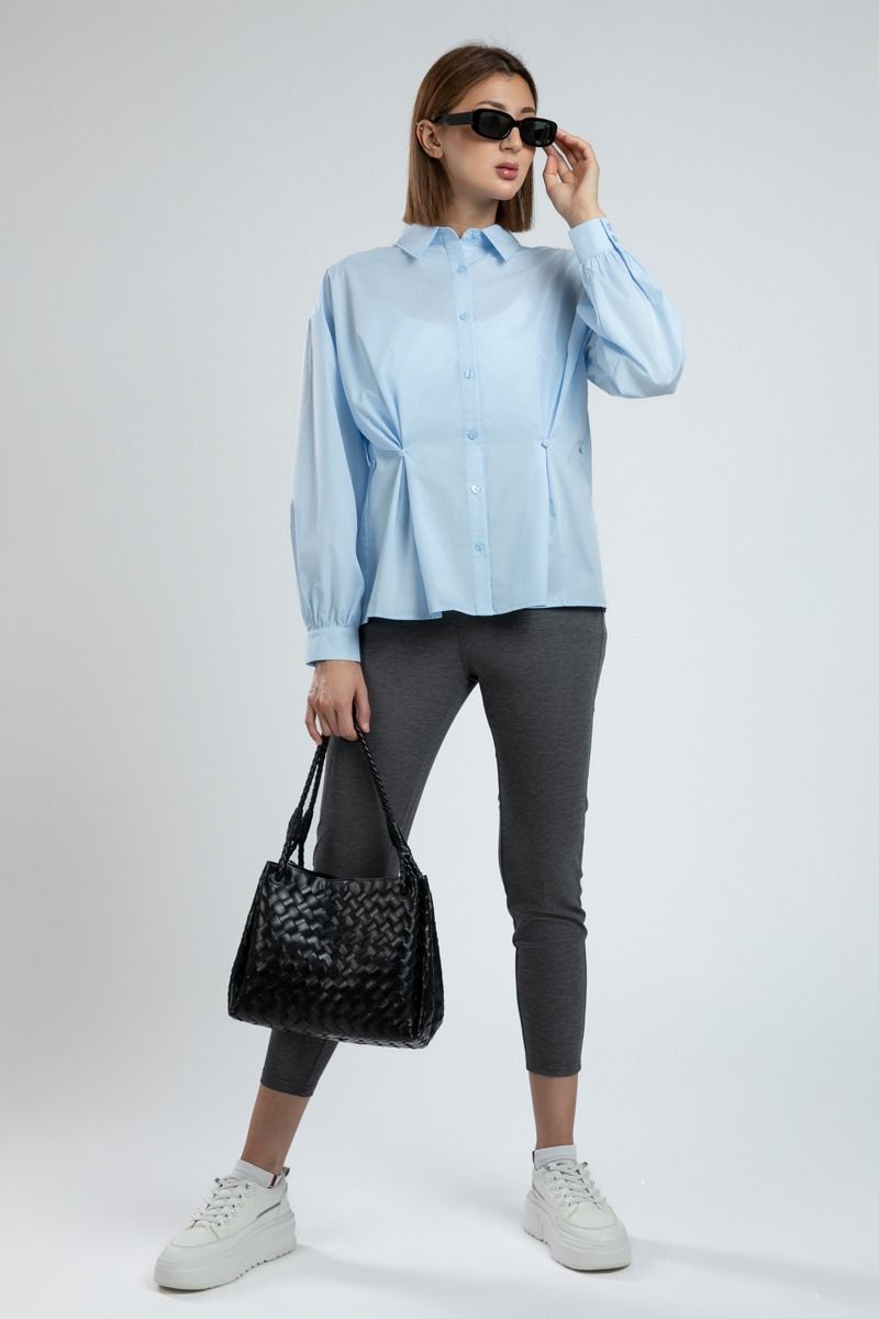 Practical Work Shirt with Waist Button Detail